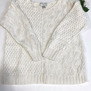 Vintage Hand Knit For The Limited Crew‎ Neck Chunky Ramie Sweater M